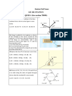 GE 201 STATICS QUIZ-1 (For 78950)