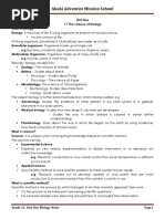 Grade 11 Bio - Unit-1