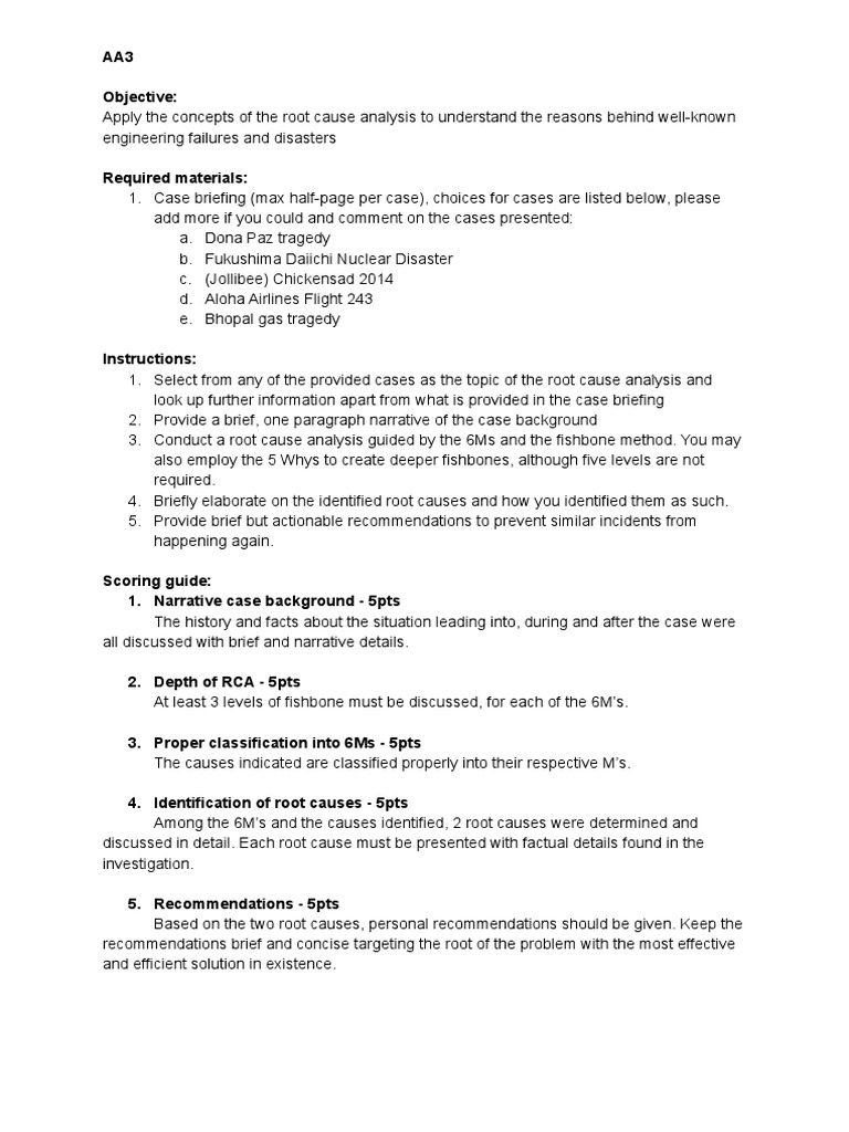 Failure Analysis With Fishbone Diagram | PDF