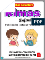 Fichas lectura rimas habilidades preescolar