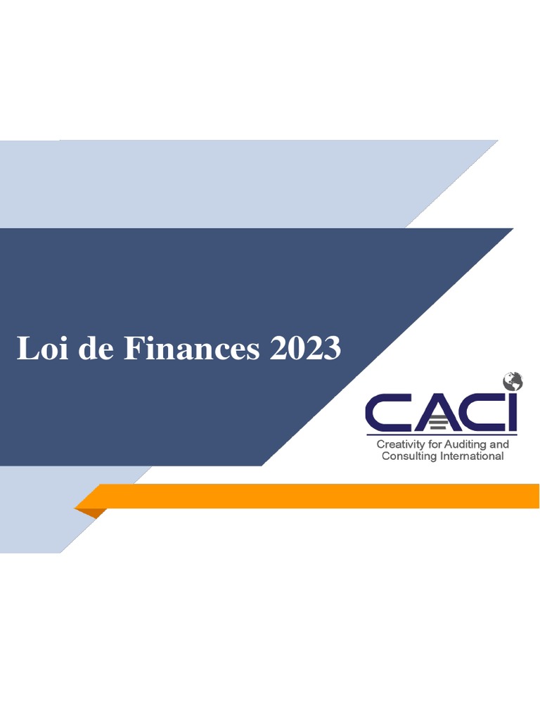 Dispositions Clés de la Loi de Finances 2023 | PDF | Impôt sur le ...