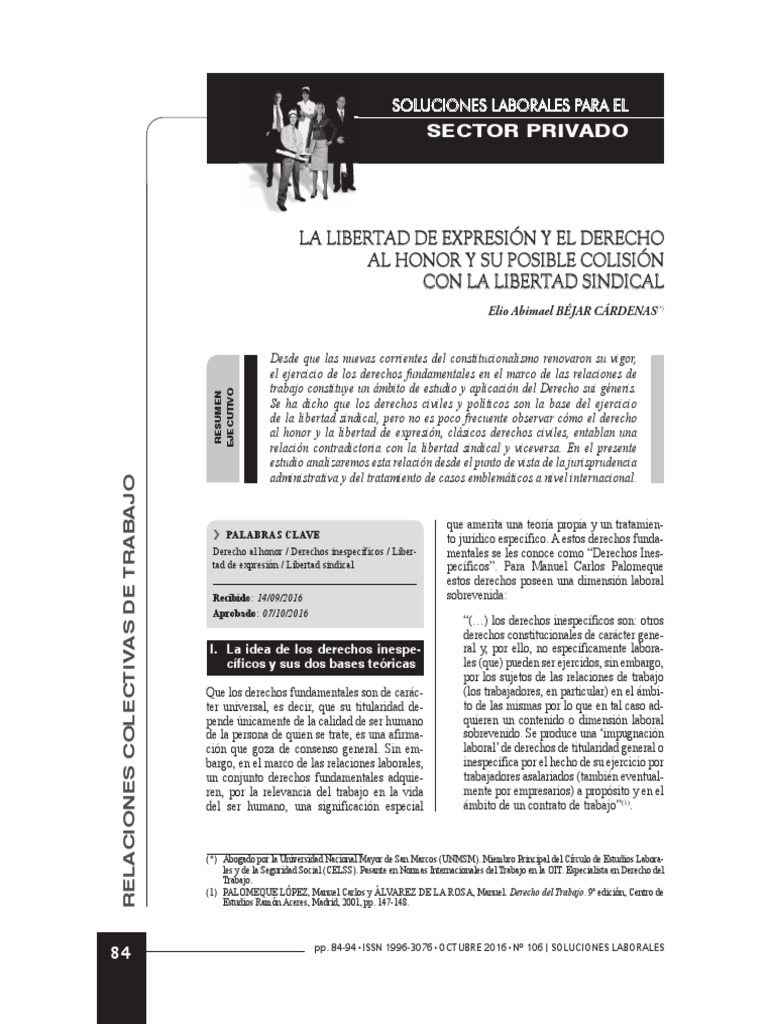La Libertad de Expresión y El Derecho | PDF | Sindicato | Libertad