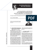 La Vocación de La Protección de Los Derechos Laborales Tiene Que in CRESCENDO y No DESCRECENDO