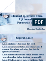 Standar Spesifikasi Linen, Uji Linen Dan Perawatan Linen