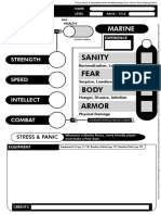 Mothership Marine Character Sheet Form Fillable PDF