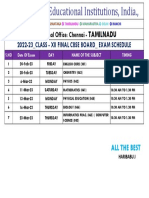 2022-23 - Class - Xii Final Cbse Board - Exam Schedule