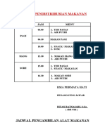 Jadwal Pendistribusian & Pengambilan Untuk Dapur