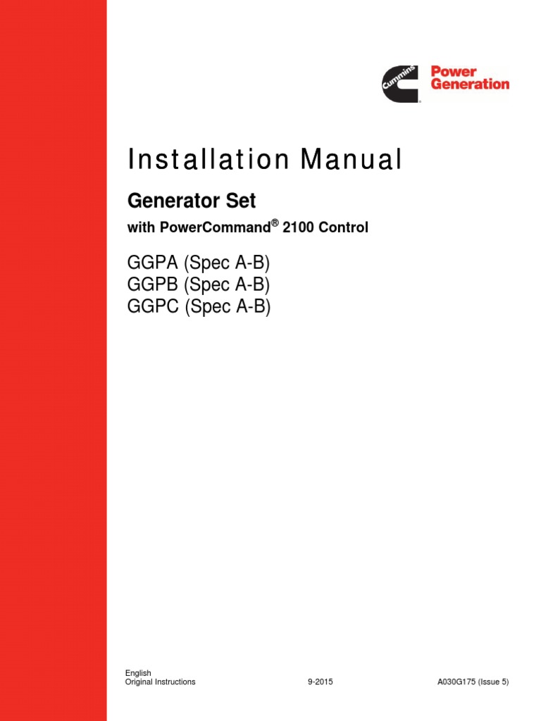 Cummins GGPA GGPB GGPC Installation Manual PDF Fires High Voltage
