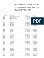 Ignou Bca Date Sheet December 2022 Tee Tentative Date Sheet For December 2022 Term-End Examination