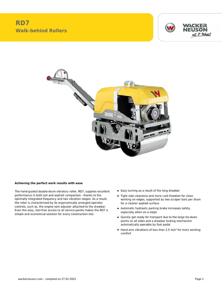 WackerNeuson RD7 en | PDF | Engines | Vehicle Technology