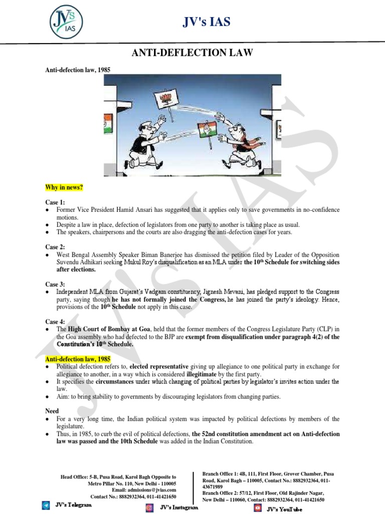 Understanding India's Anti-Defection Law | PDF | Speaker (Politics ...
