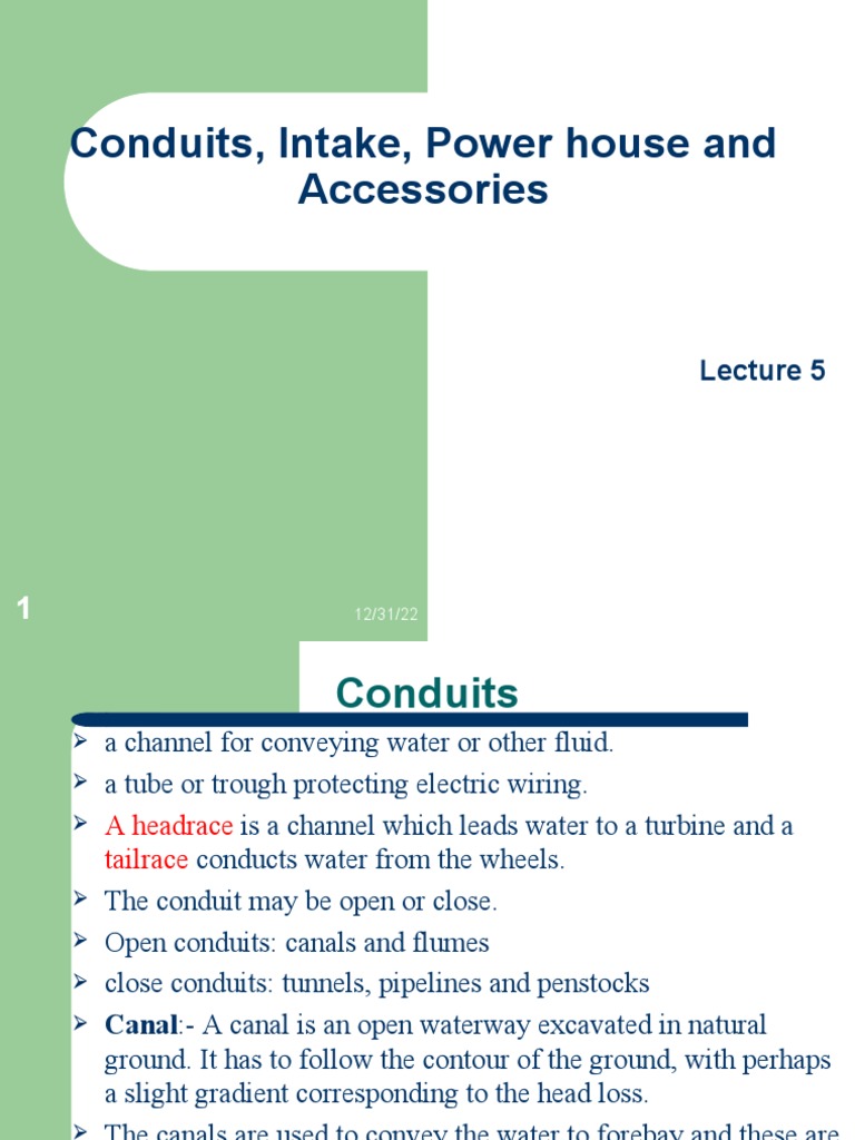 Intake Conduits in Hydropower Systems | PDF | Tunnel | Dam