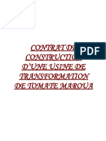 Contrat de Construction D'Une Usine de Transformation de Tomate Maroua