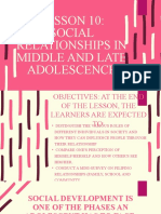 Module 10 Social Relationships in Middle and Late Adolescence