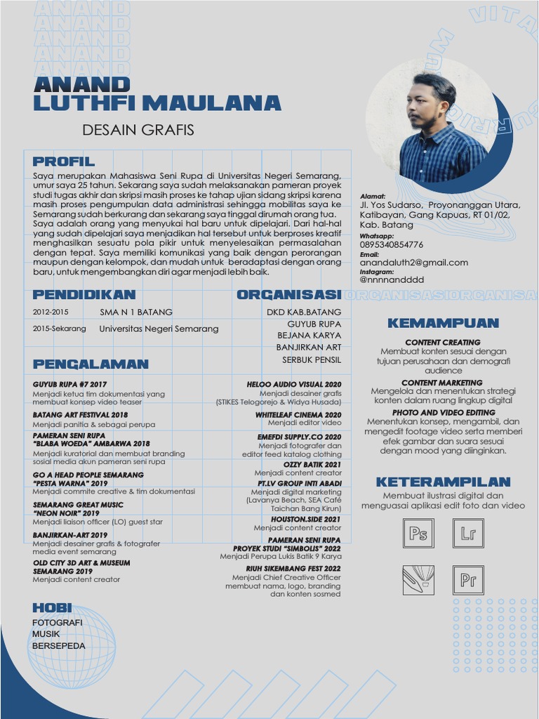 CV Anand (Desain Grafis) | PDF