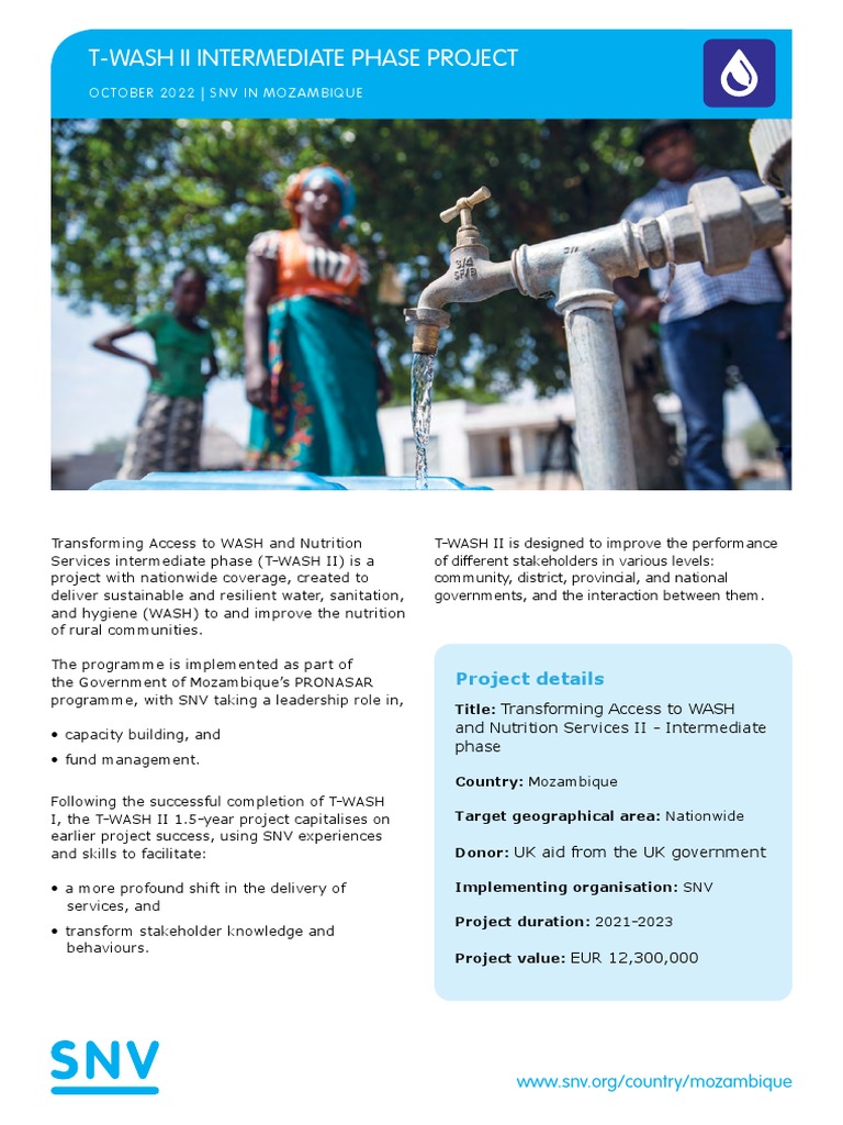 Mozambique WASH & Nutrition Project II | PDF | Wash | Sanitation