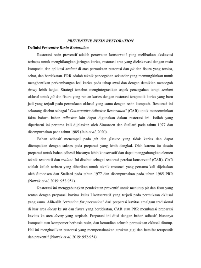 Preventive Resin Restoration PDF