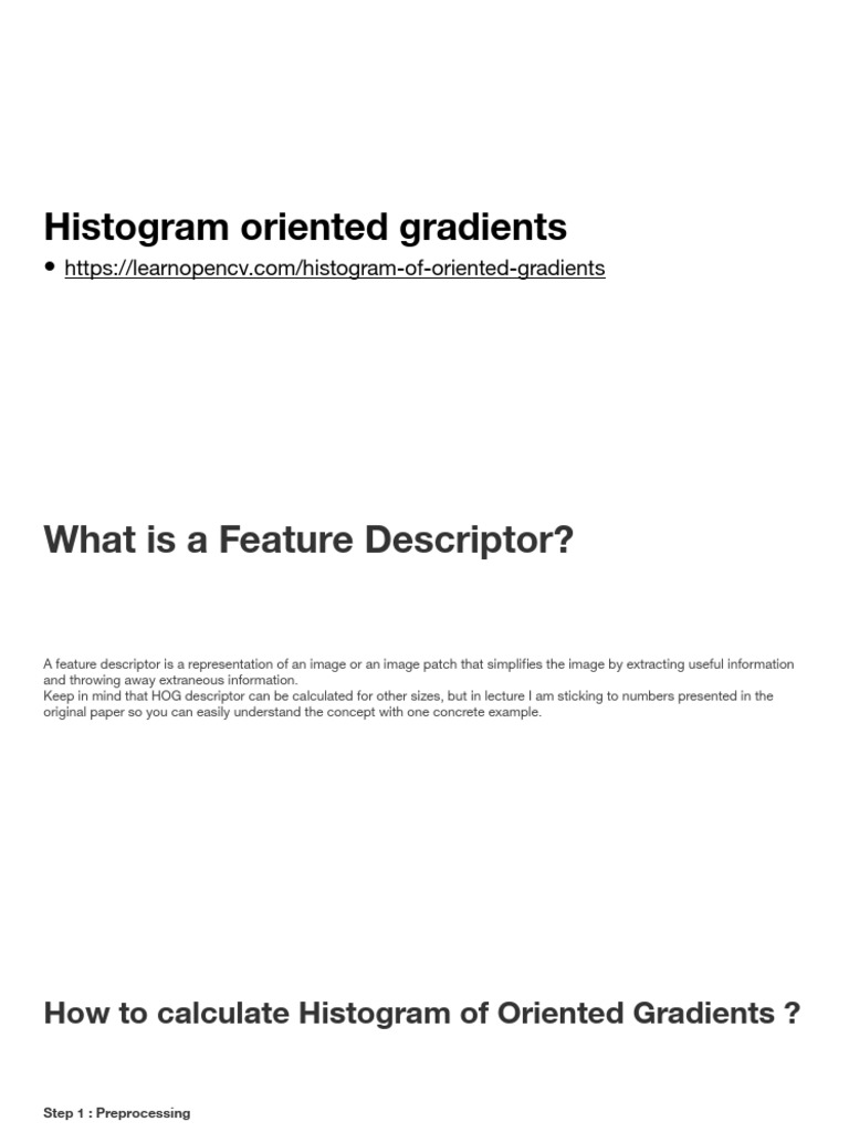Lec 4 Hog PDF Multidimensional Signal Processing Computer Vision