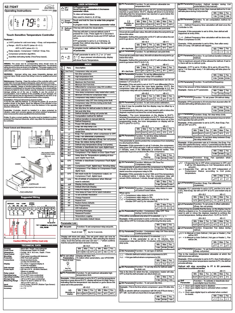 SZ-7524T Temperature Controller Manual | PDF | Relay | Parameter ...