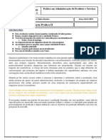 Atividade Prática II - Administração de Produtos e Serviços