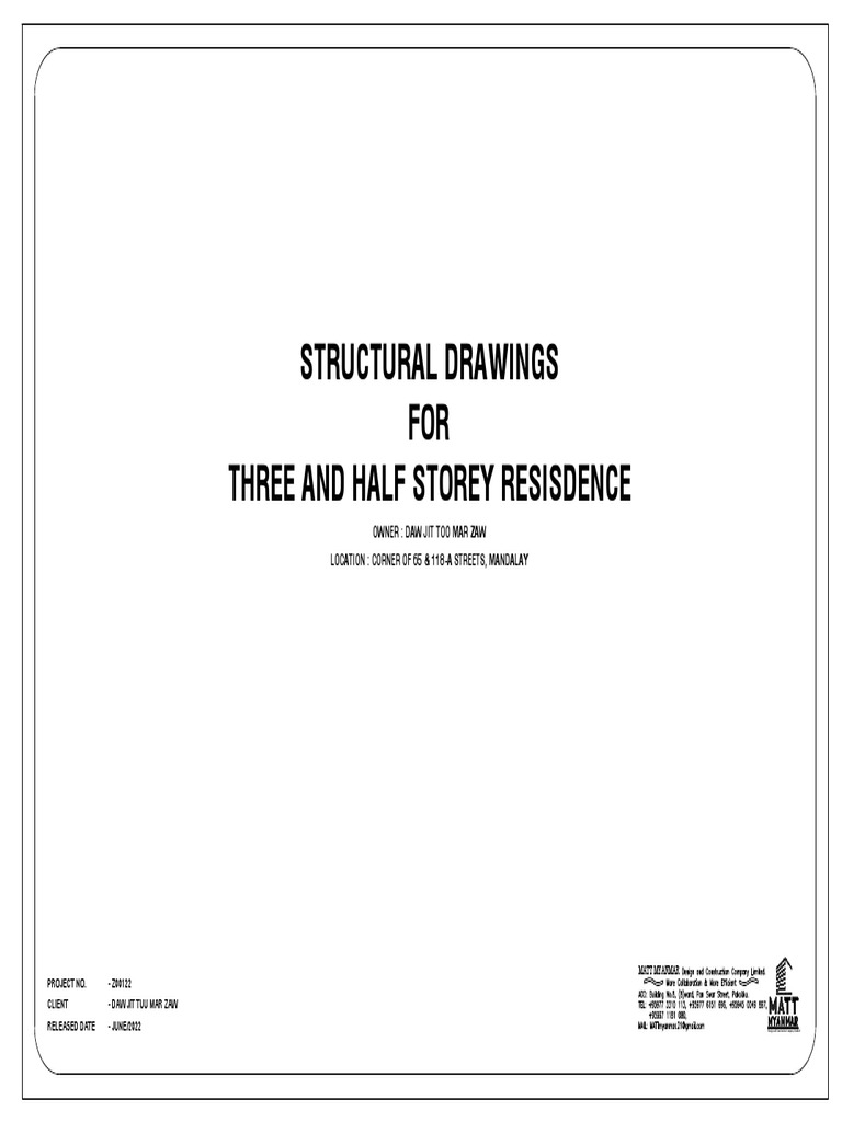 Structural Drawings for Residence | PDF | Concrete | Deep Foundation