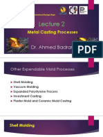 Metal Casting Processes Lecture on Shell Molding, Vacuum Molding and Other Expendable Mold Techniques