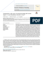 Communities at The Nexus of Entrepreneurship and Societal Impact: A Cross-Disciplinary Literature Review