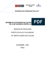 INFORME DE ACTIVIDADES REALIZADAS Violencia Contra La Mujer Noviembre F