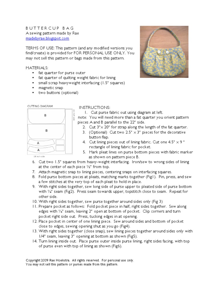 Buttercup Bag Pattern | PDF