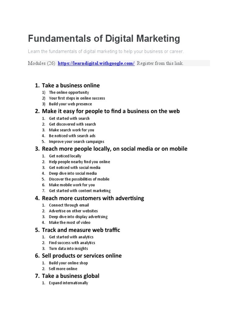 Digital Marketing Fundamentals Guide | PDF | Business | Social Science