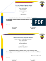 Certificado Club Social Patria