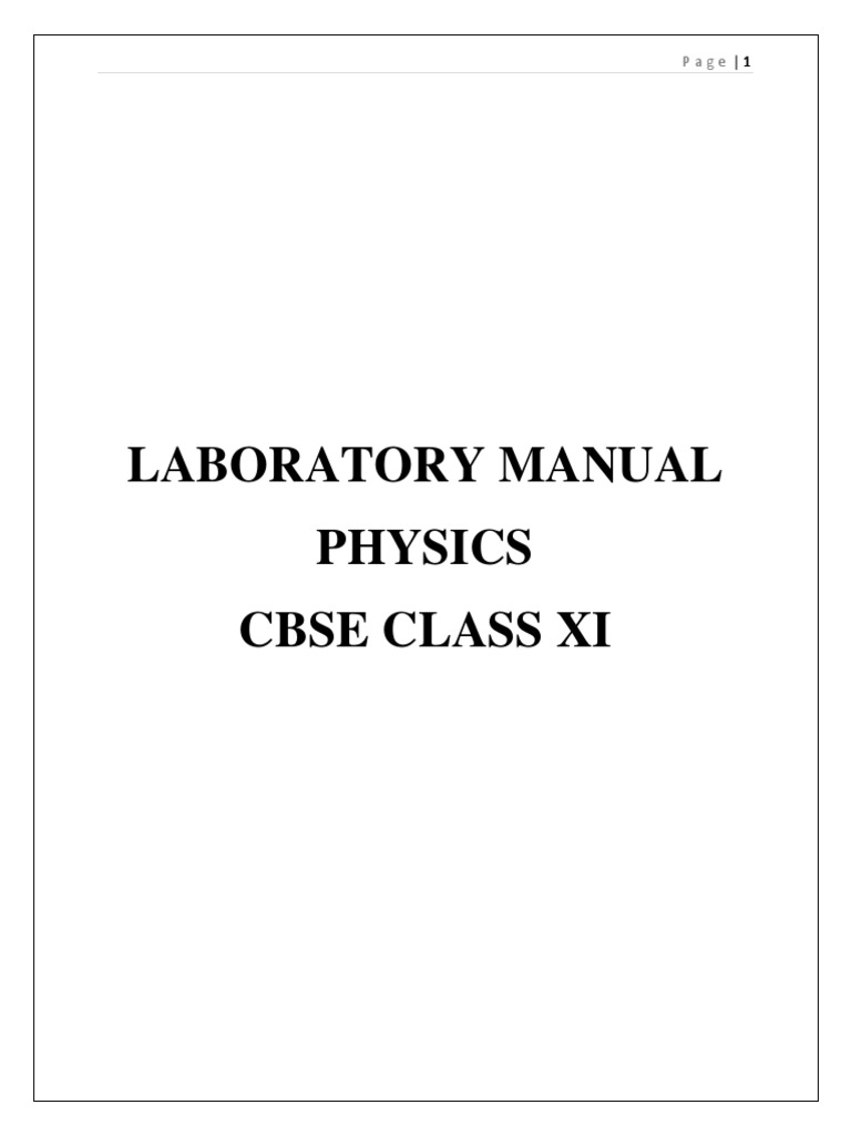 Physics Practical Manual Class Xi1 PDF Physical Quantities Geometry