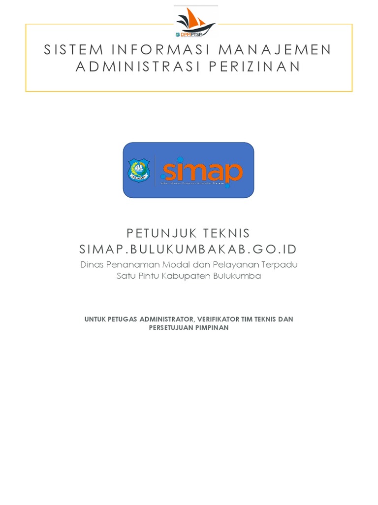 Panduan Sistem Perizinan SiMAP Bulukumba | PDF