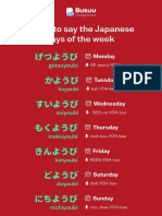 Japanese Days of The Week