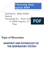 ANATOMY Physiology of The Respiratorysystem