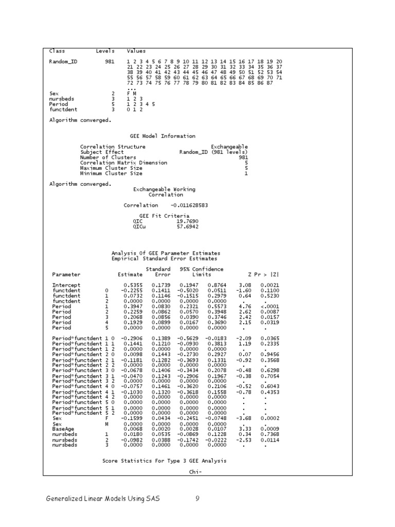 Generalized linear models using sas 9 pdf cluster analysis