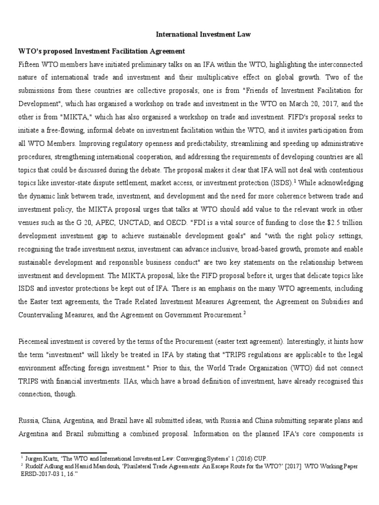 International Investment Law PDF Foreign Direct Investment Economies
