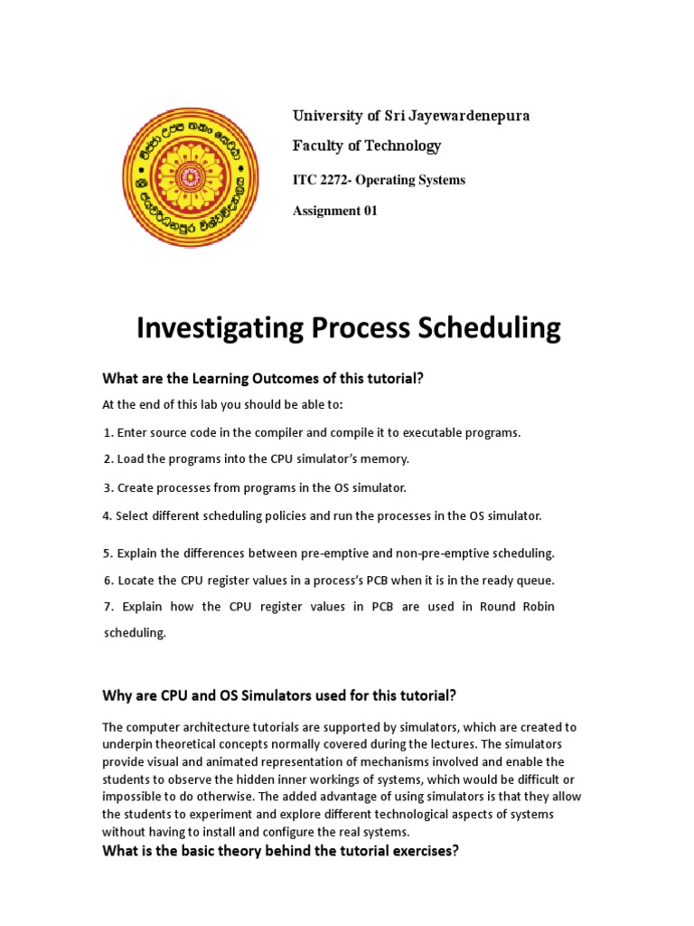 Round Robin Scheduling in OS Simulator | PDF | Scheduling (Computing ...