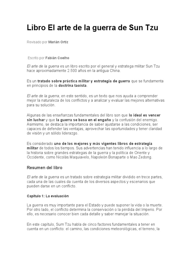 Sun Tzu | PDF | El arte de la guerra | Estrategia militar