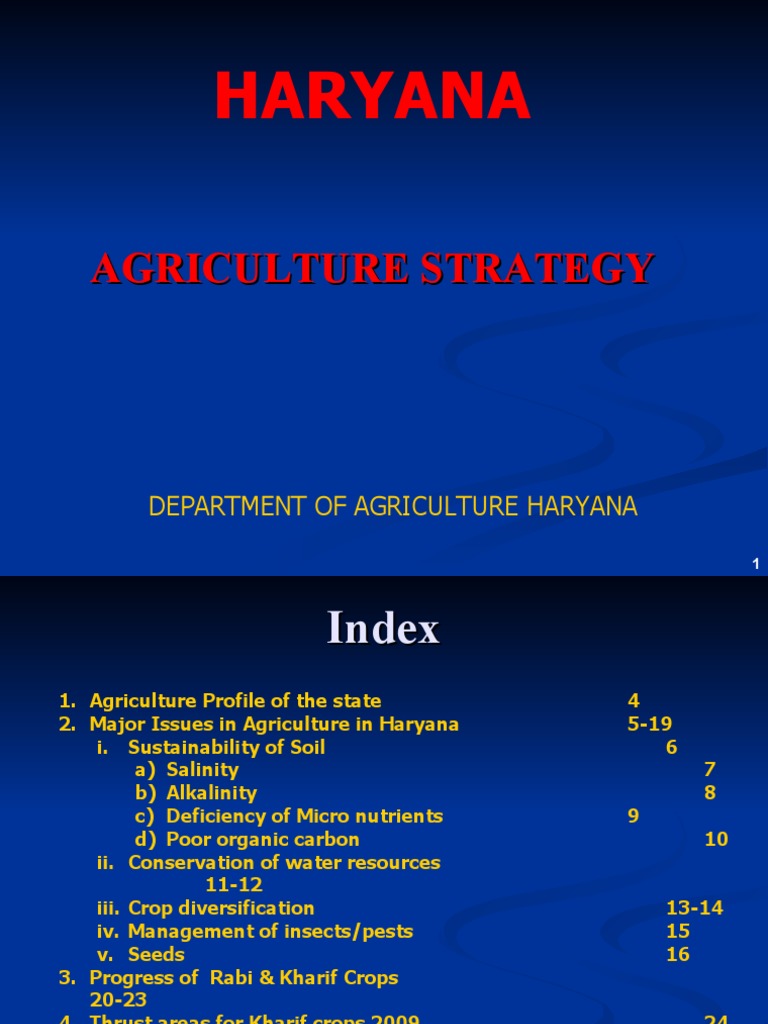 Haryana Agriculture Department's Strategy for Addressing Key Issues and