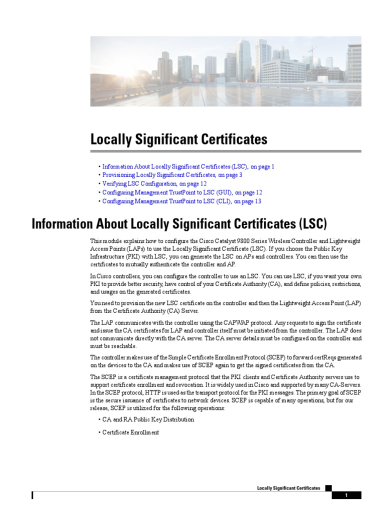 Configuring Locally Significant Certificates | PDF | Public Key ...