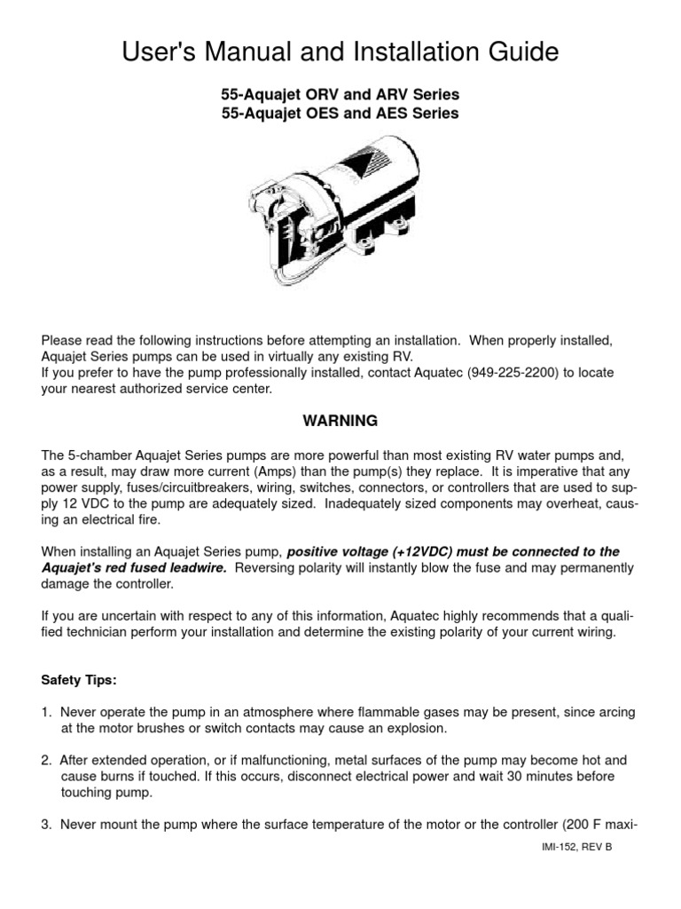 12V Water Pump PDF Pump Voltage