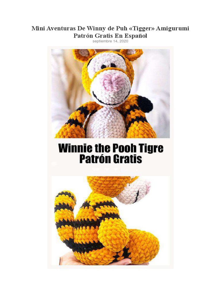 Mini aventuras de winny de puh tigger amigurumi patron gratis en