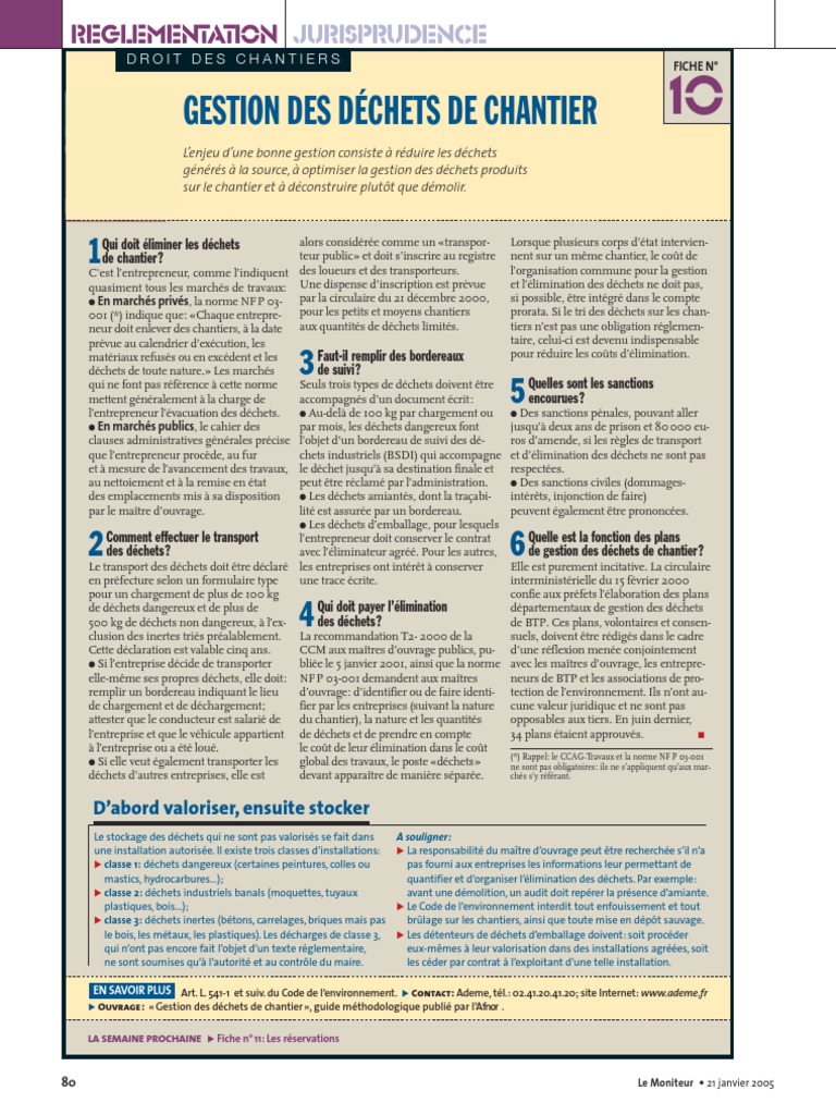 Guide de gestion des déchets de chantier | PDF | Déchets | Décharge ...