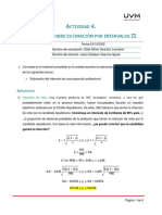 A 4. E II: Ctividad Jercicios Sobre Estimación Por Intervalos