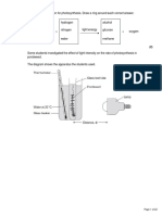 Photosynthesis rate and light intensity