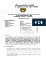 Policía Nacional del Perú: Plan de estudios de Inglés II