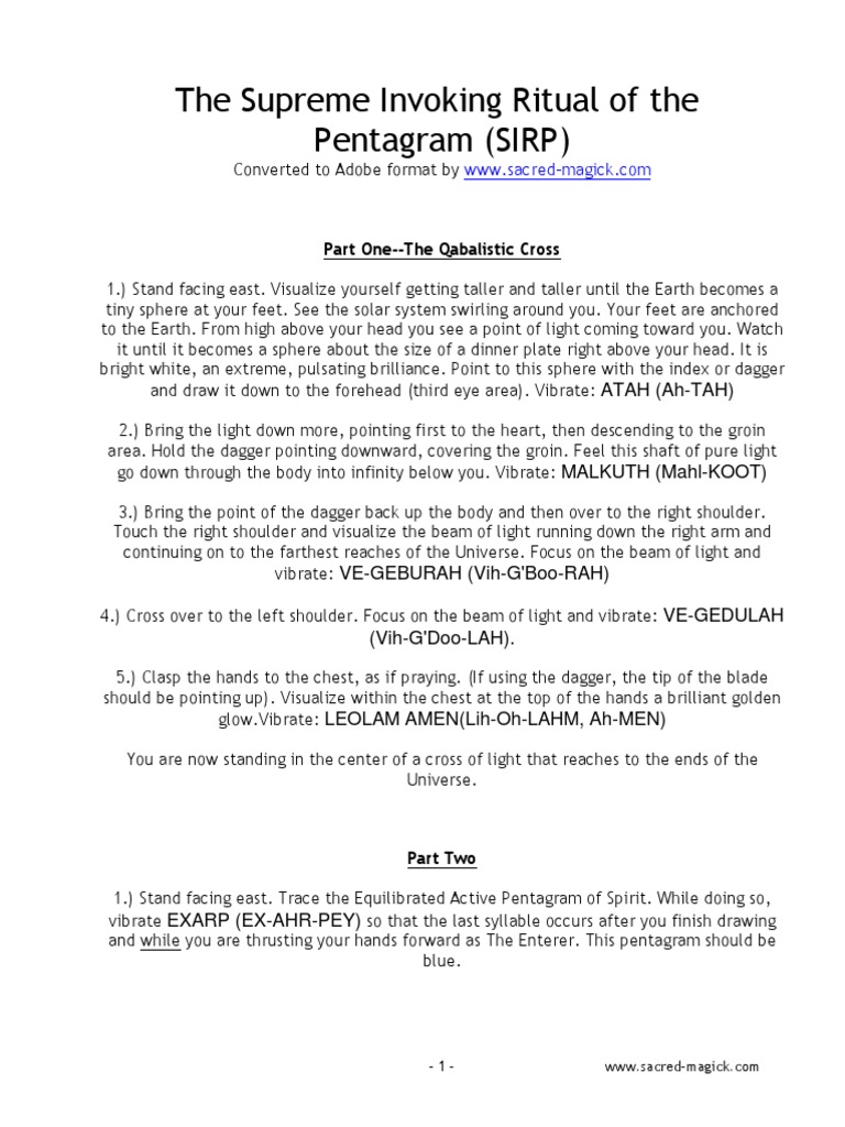 Supreme Ritual of the Pentagram | PDF | Individual Angels | Christian ...