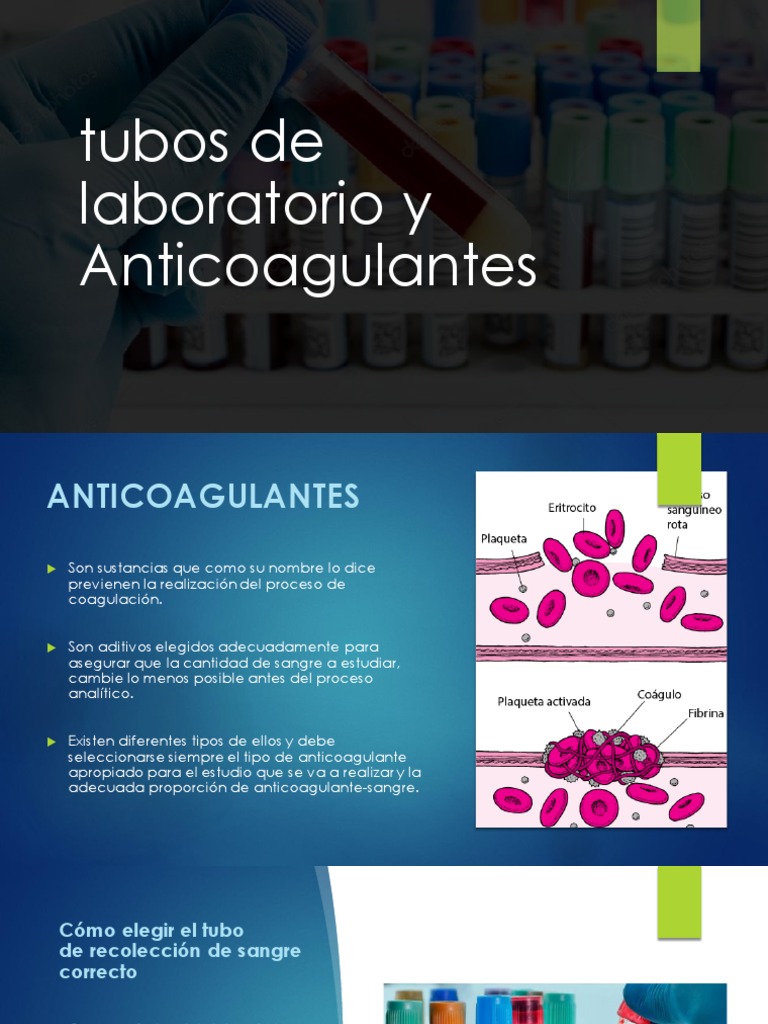 Tipos de Tubos y Anticoagulantes en Laboratorio | PDF | Coagulación ...