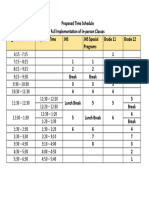 Proposed Time Schedule